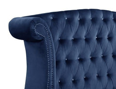 Elegant Queen Size Bed - Blue