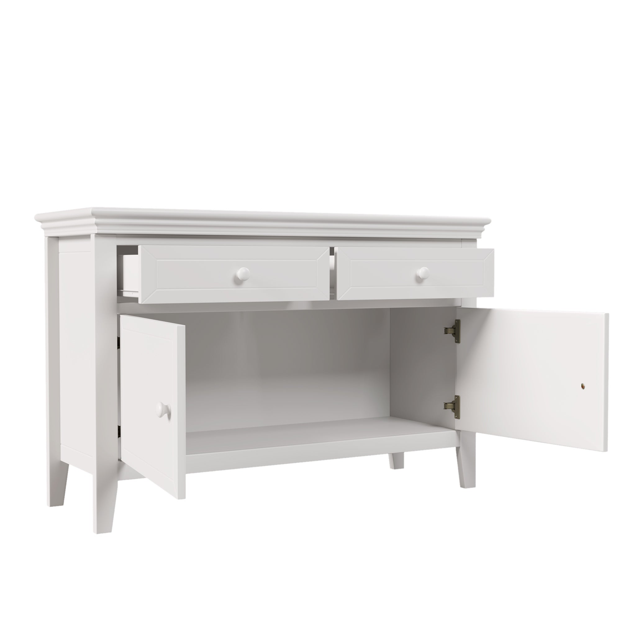 Traditional Concise Style White Solid Wood Dresser