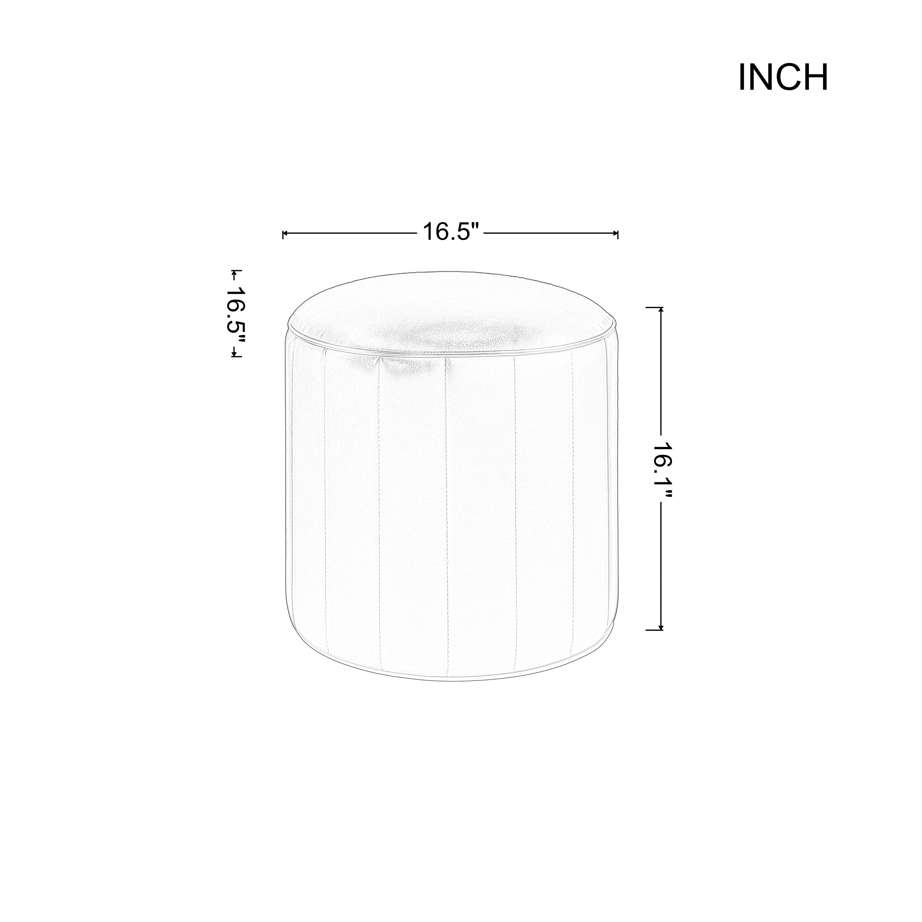 Leather Round Footstool