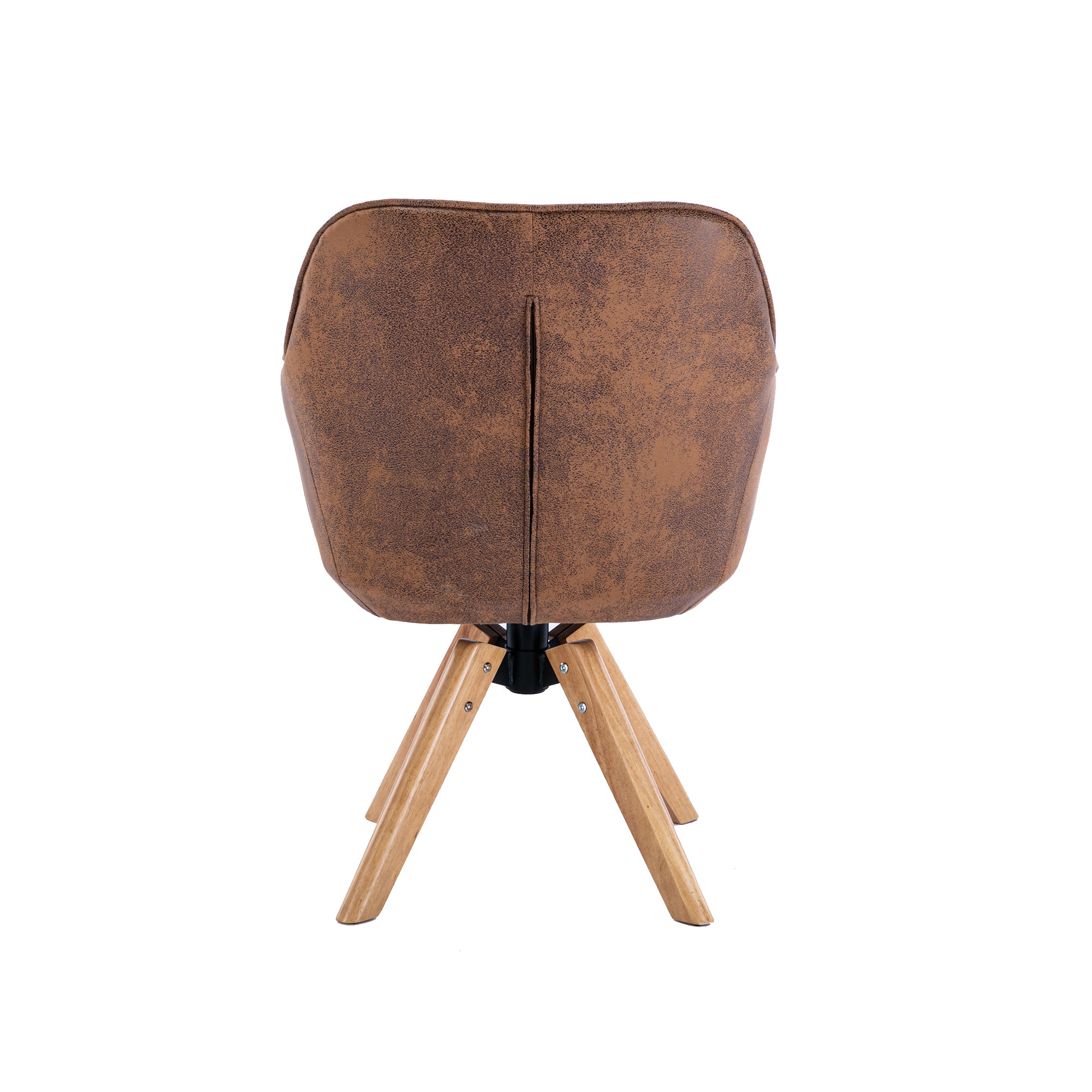 Solid Wood Tufted Upholstered Armless Chair - Coffee Brown