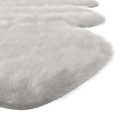 White Faux Fur Area Rug 6x7.5