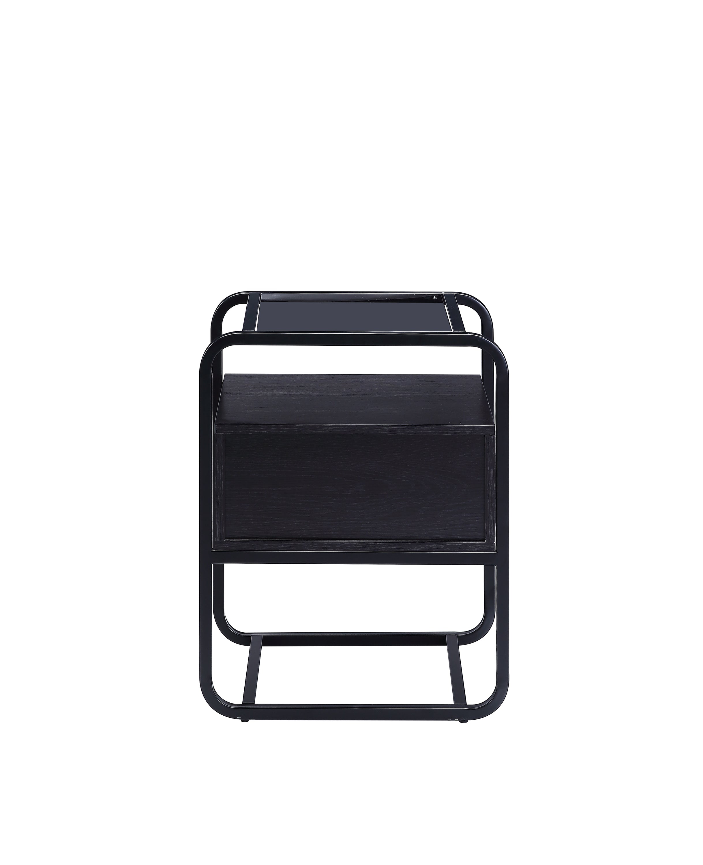 Rattan Accent Table - Black Finish