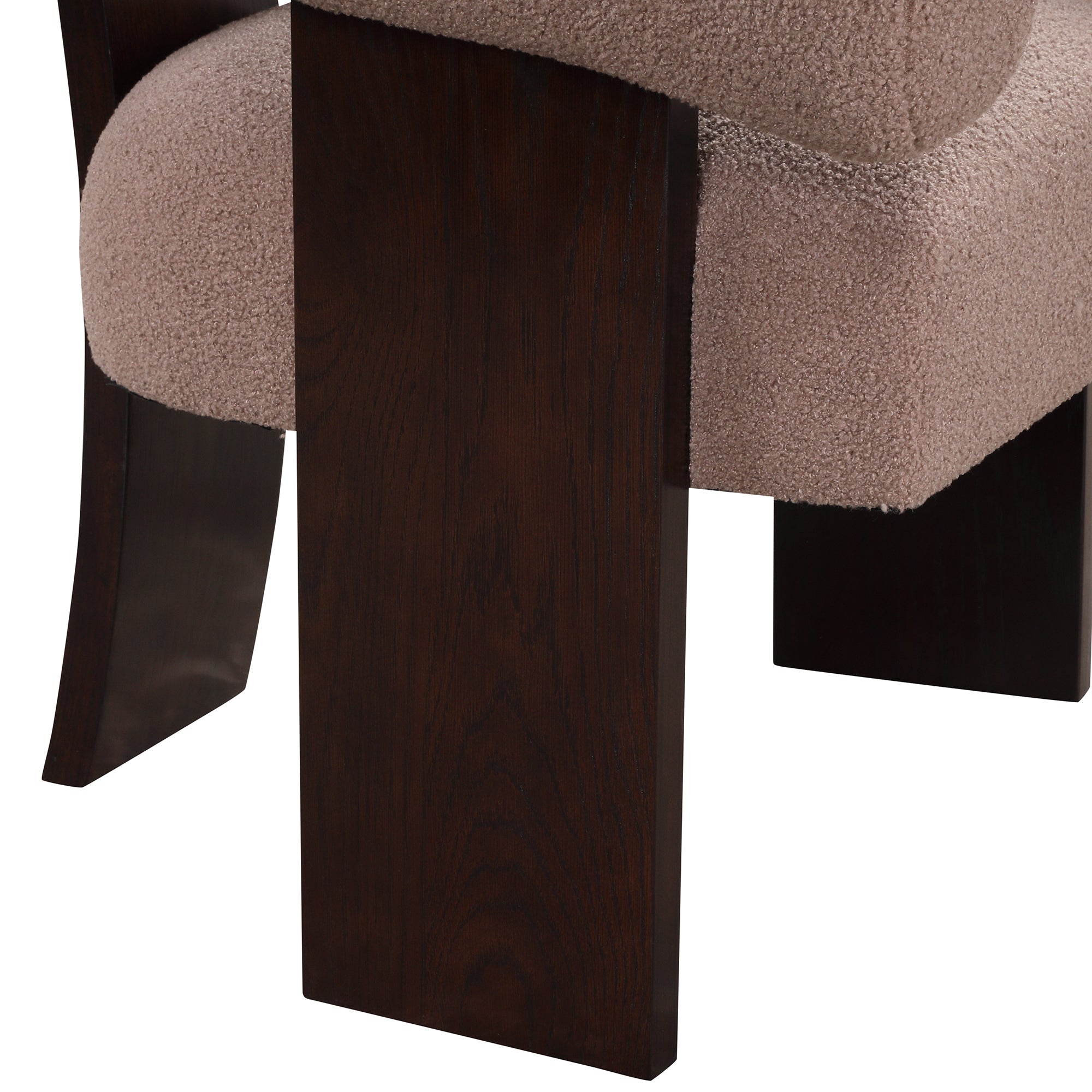 The Curved Wishbone Frame Accent Chair Teddy Velvet - Light Brown