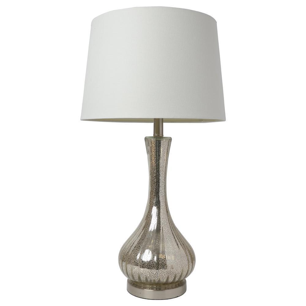 Mercury Vase Table Lamp with White Fabric Shade