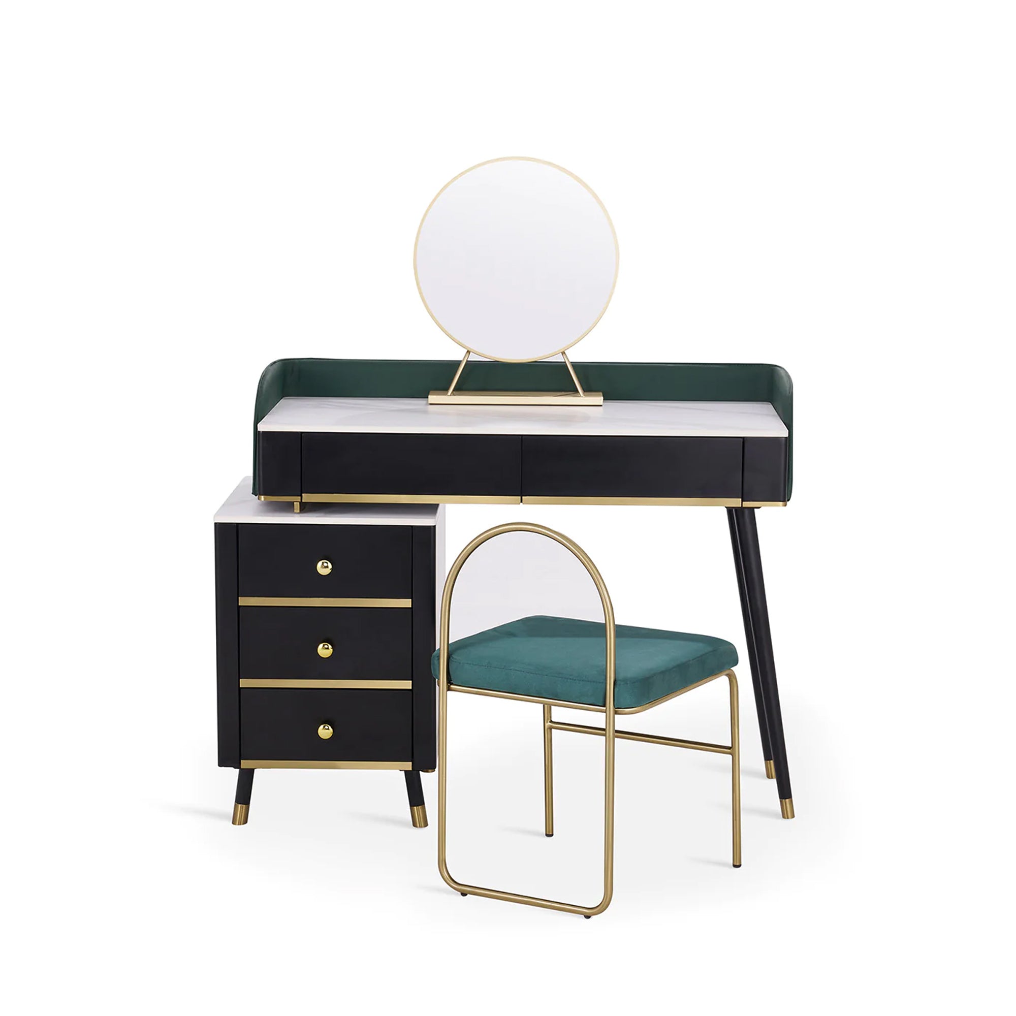Modern Dressing Vanity Makeup Table Set - Black