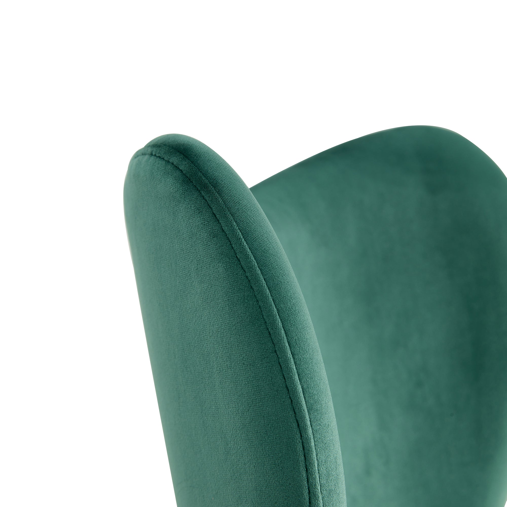 Modern Velvet Dining Chairs with Metal Legs (Set of 2) - Green