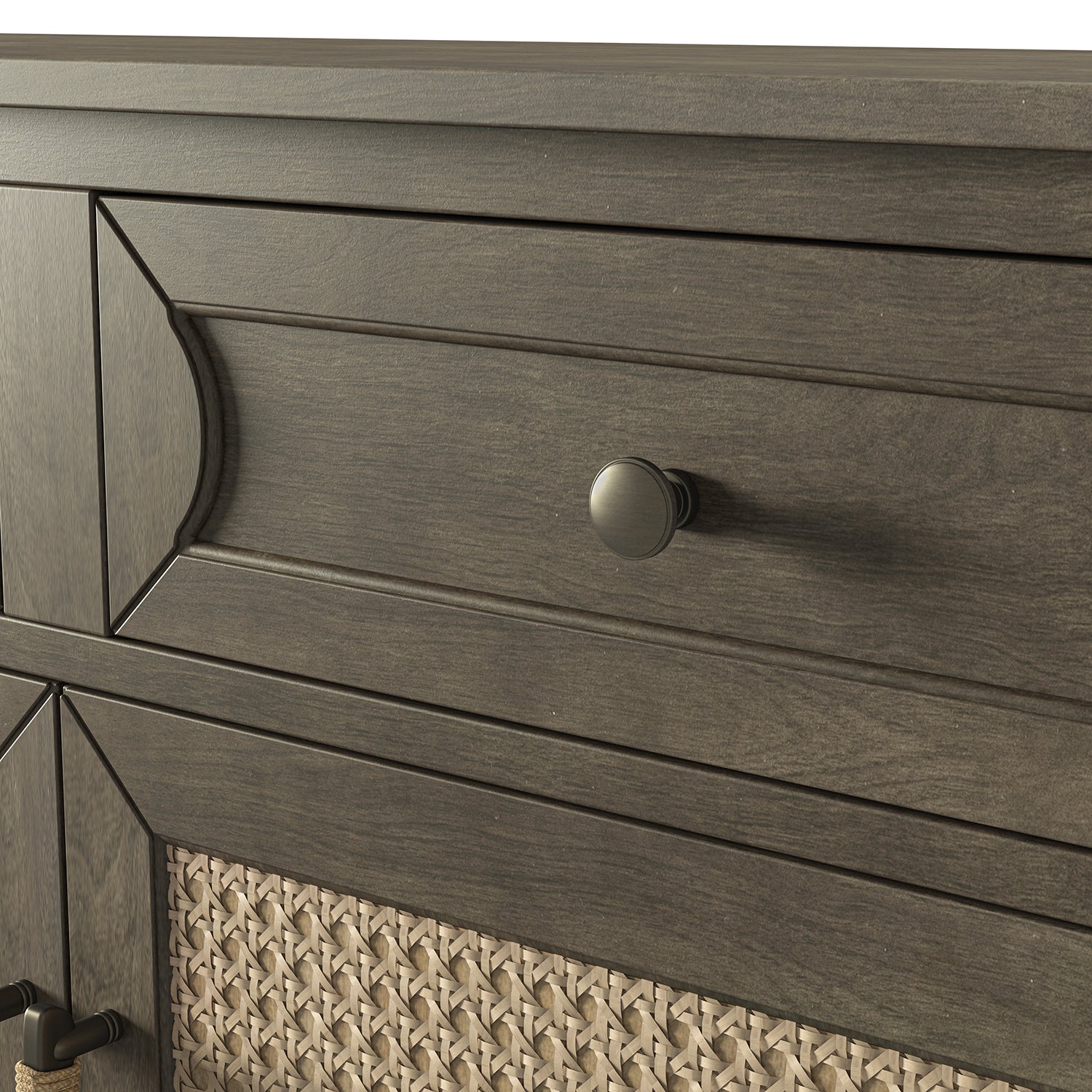 36'' Tall 2 - Door Accent Cabinet - Grey Wood