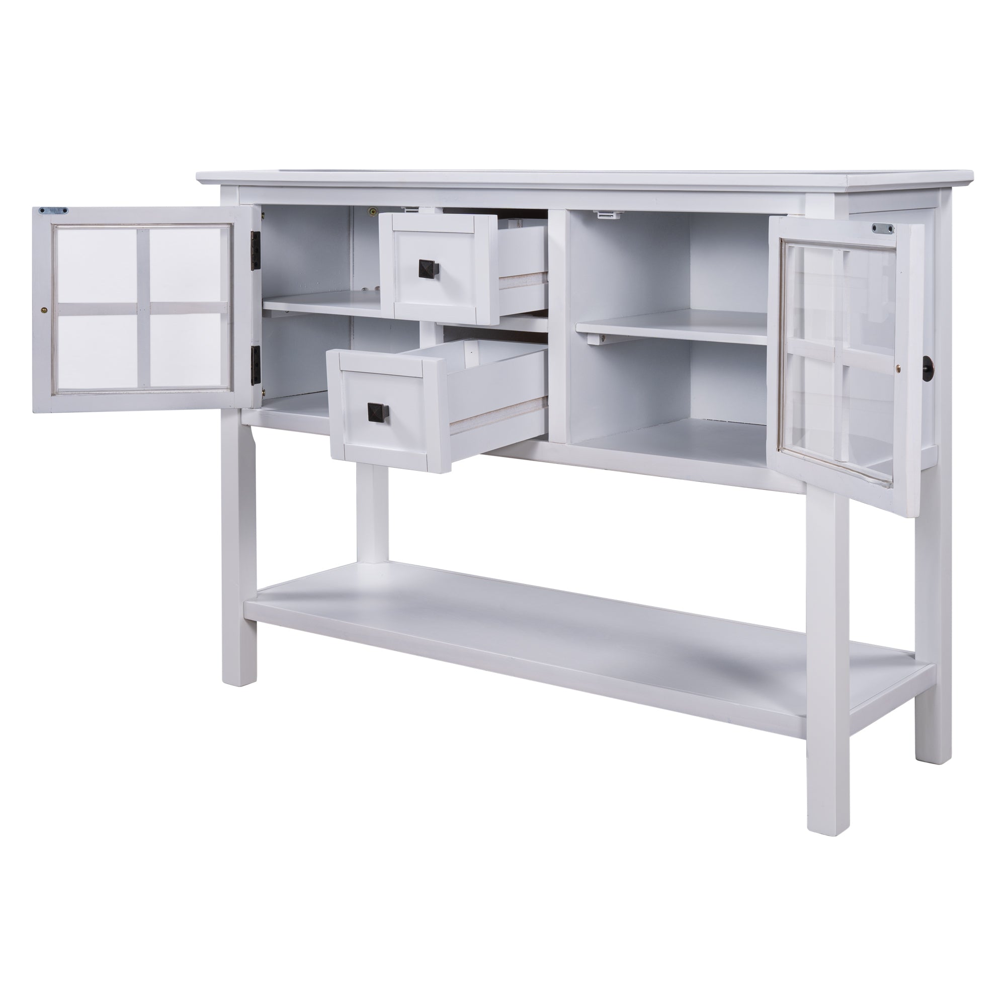 MAICOSY 45" Modern Console Table Wooden Cabinets Drawers Hallway Entryway Shelf