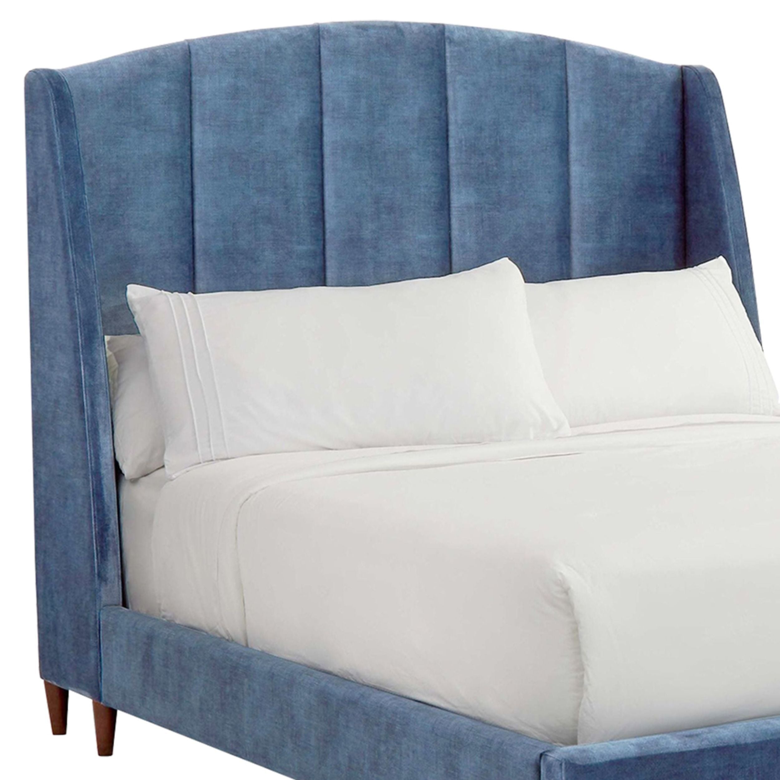 Queen Size Bed Arched Wingback Headboard - Navy Blue