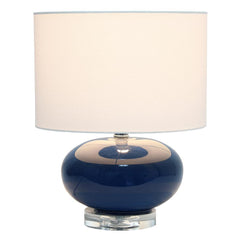 Modern Ceramic Table Lamp with White Fabric Shade - Blue