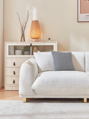 86.61 inch Luxurious Teddy Velvet Sofa - White