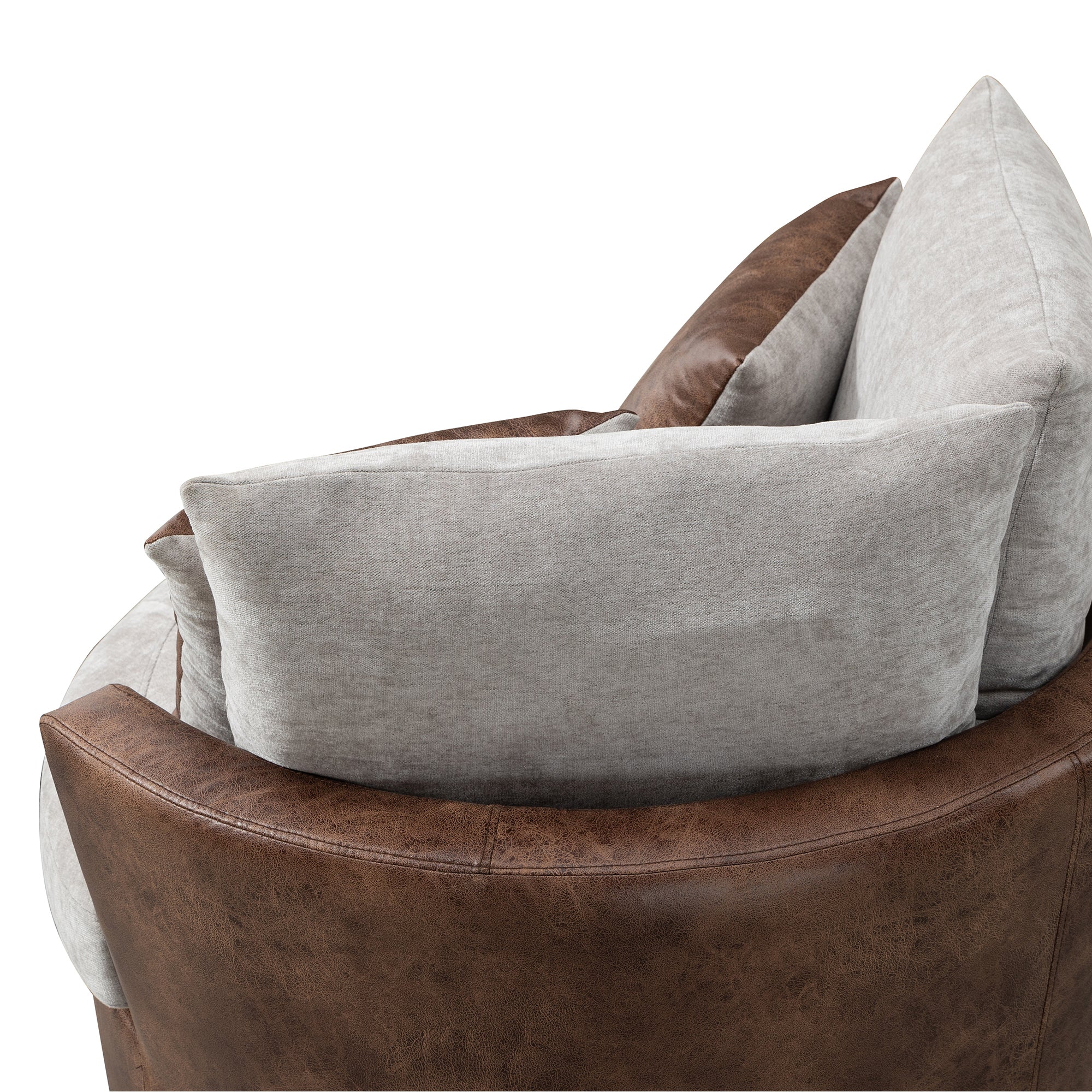 Accent Barrel Chair and Sofa With 4 Pillows
