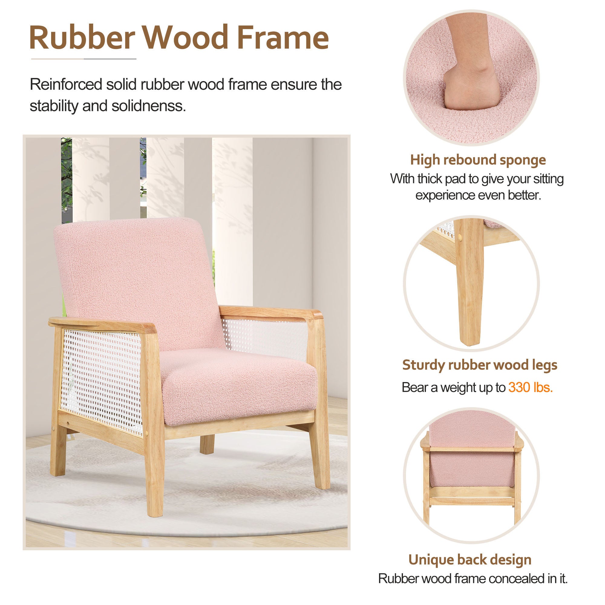 Teddy Short Plush Particle Velvet Armchair