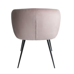 Velvet Pastel Pink Dining Chair