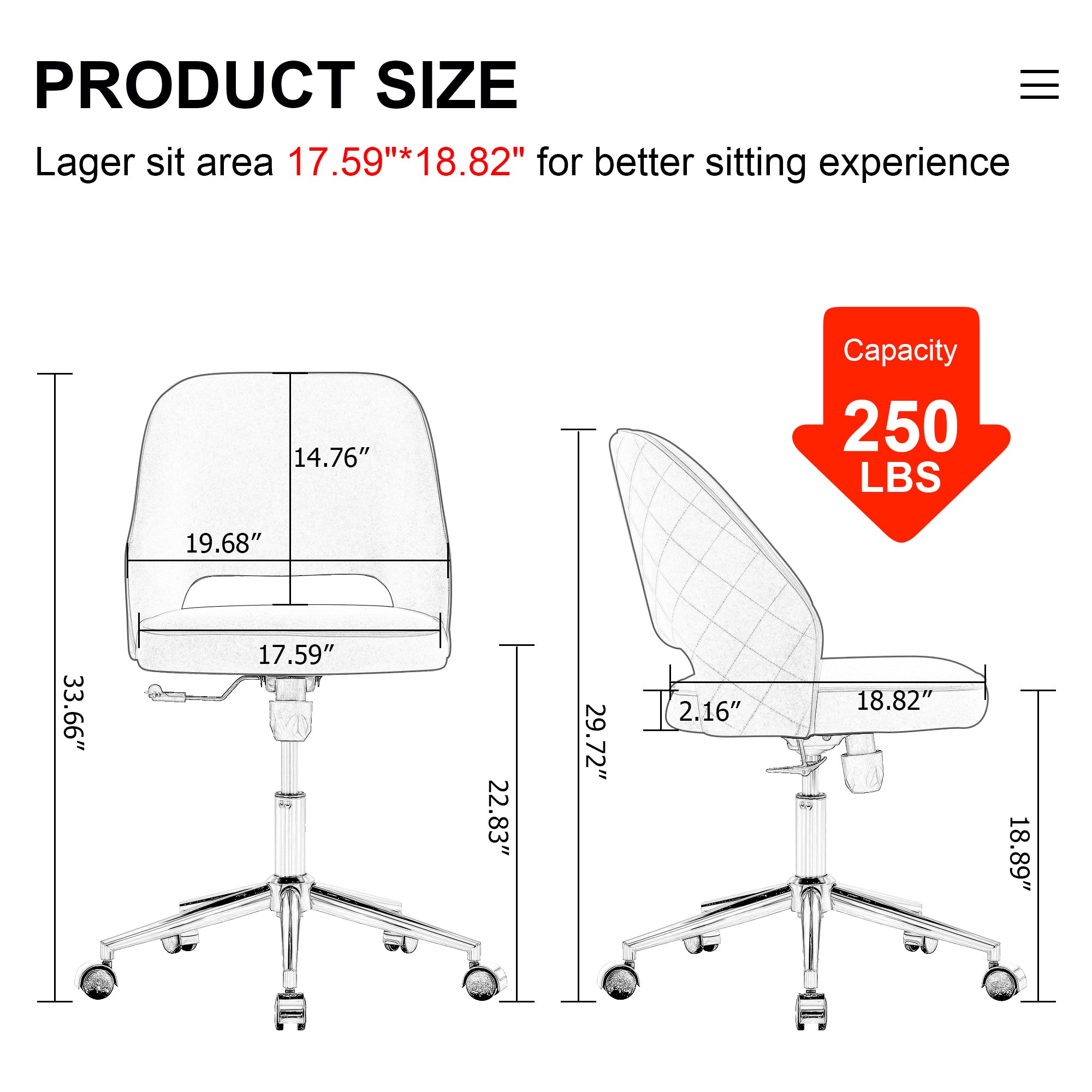 Modern Home PU Office Chair Adjustable 360 ° - Brown