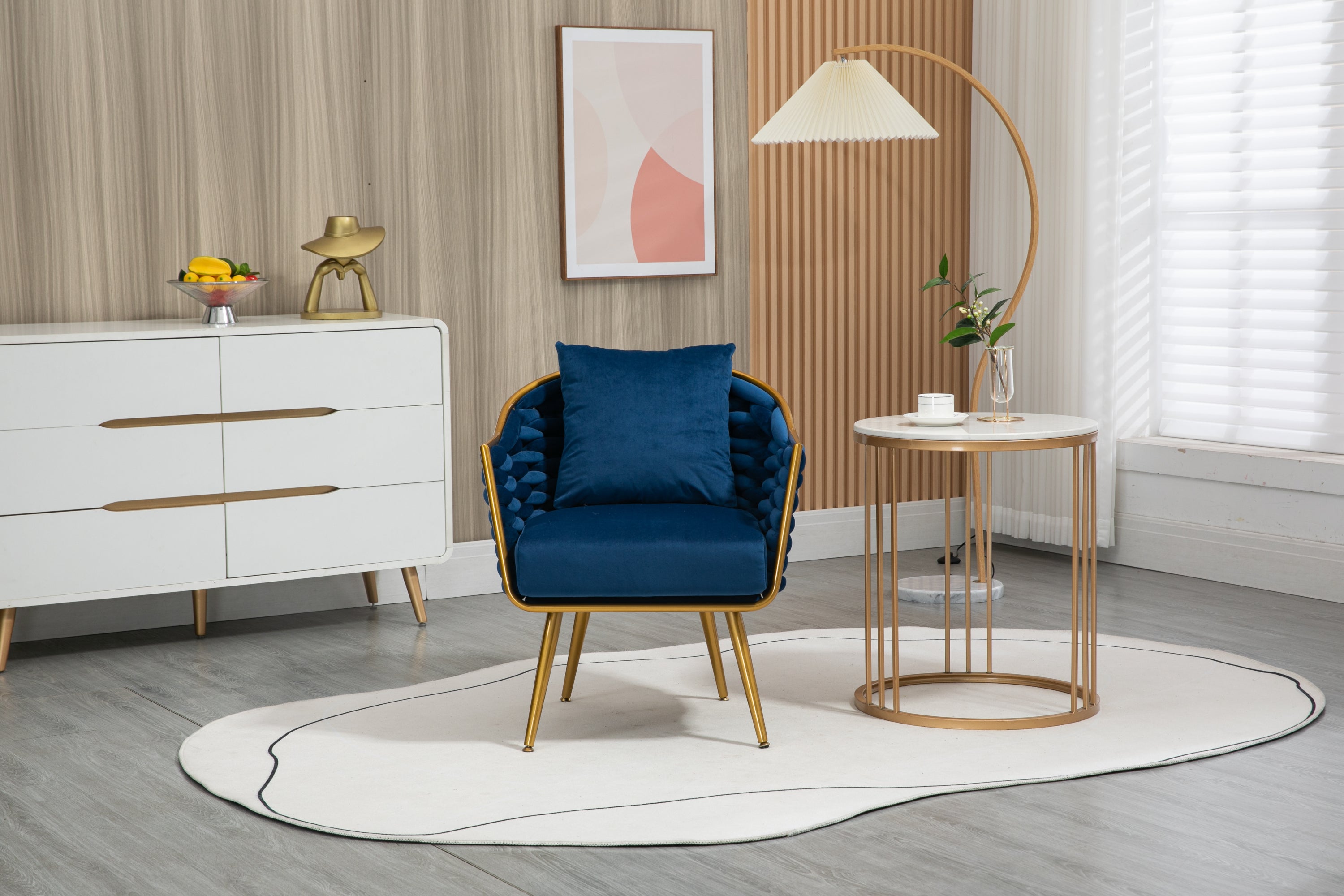 Velvet Accent Chair Upholstered Armchair Tufted