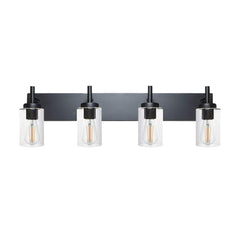 4 Lights Bathroom Vanity Light Fixture Black Sconces Wall Lighting Modern Industrial Indoor Wall Mounted Lamp