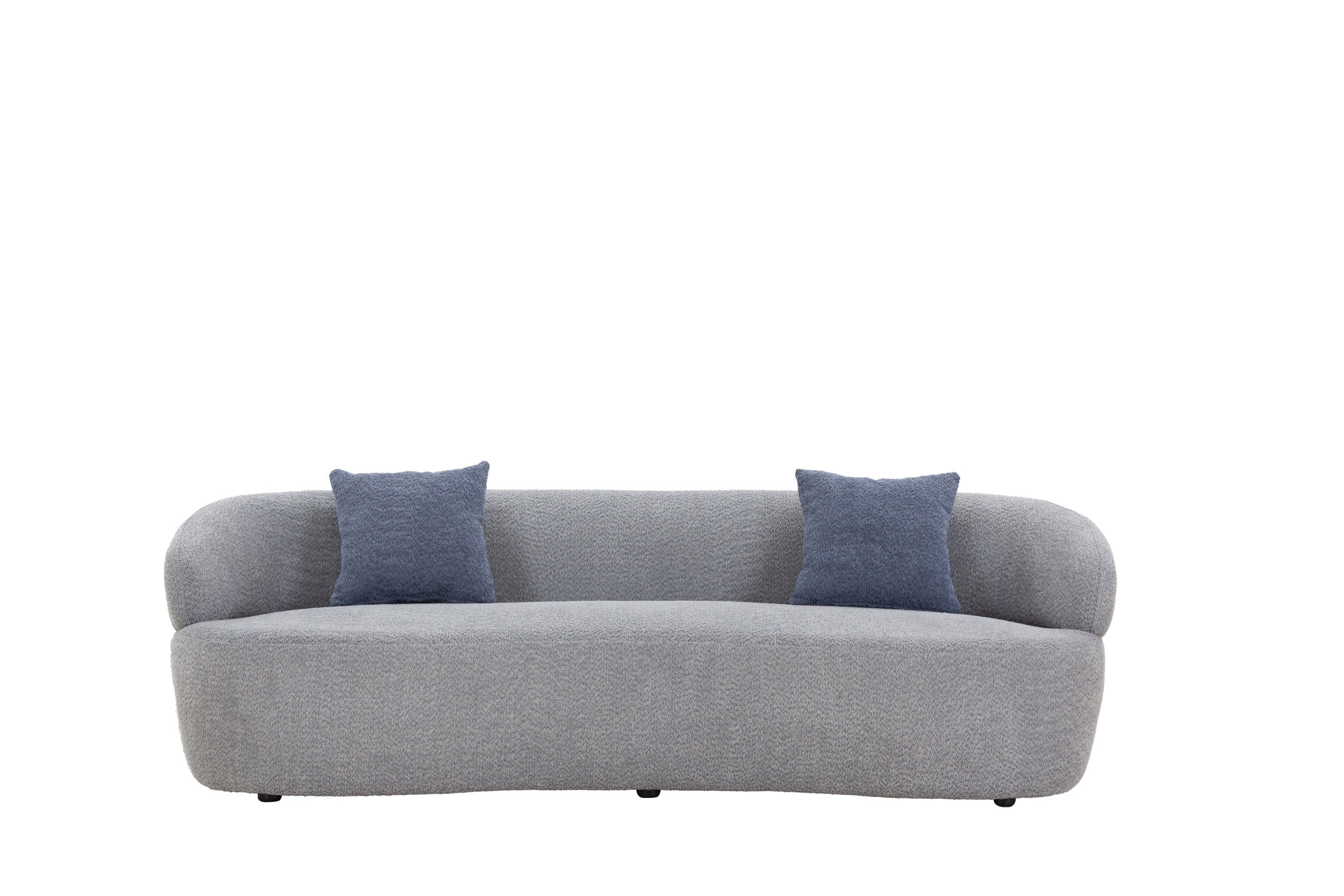 Mid Century Modern Curved Sofa, 3 Seat Cloud couch Boucle sofa Fabric Couch for Living Room, Bedroom, Office - Grey