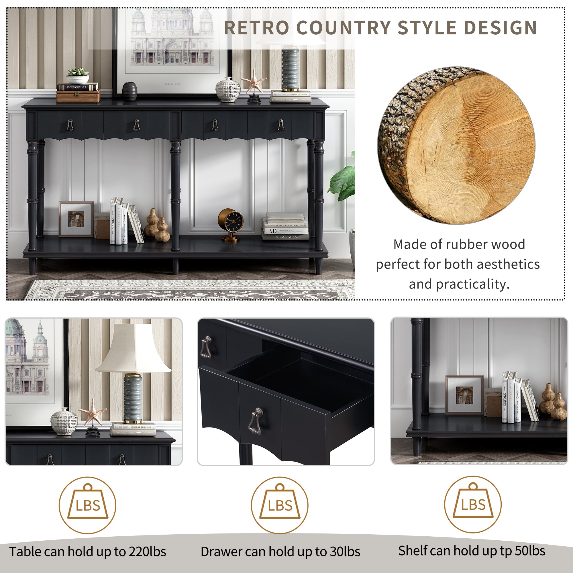 Country style console table