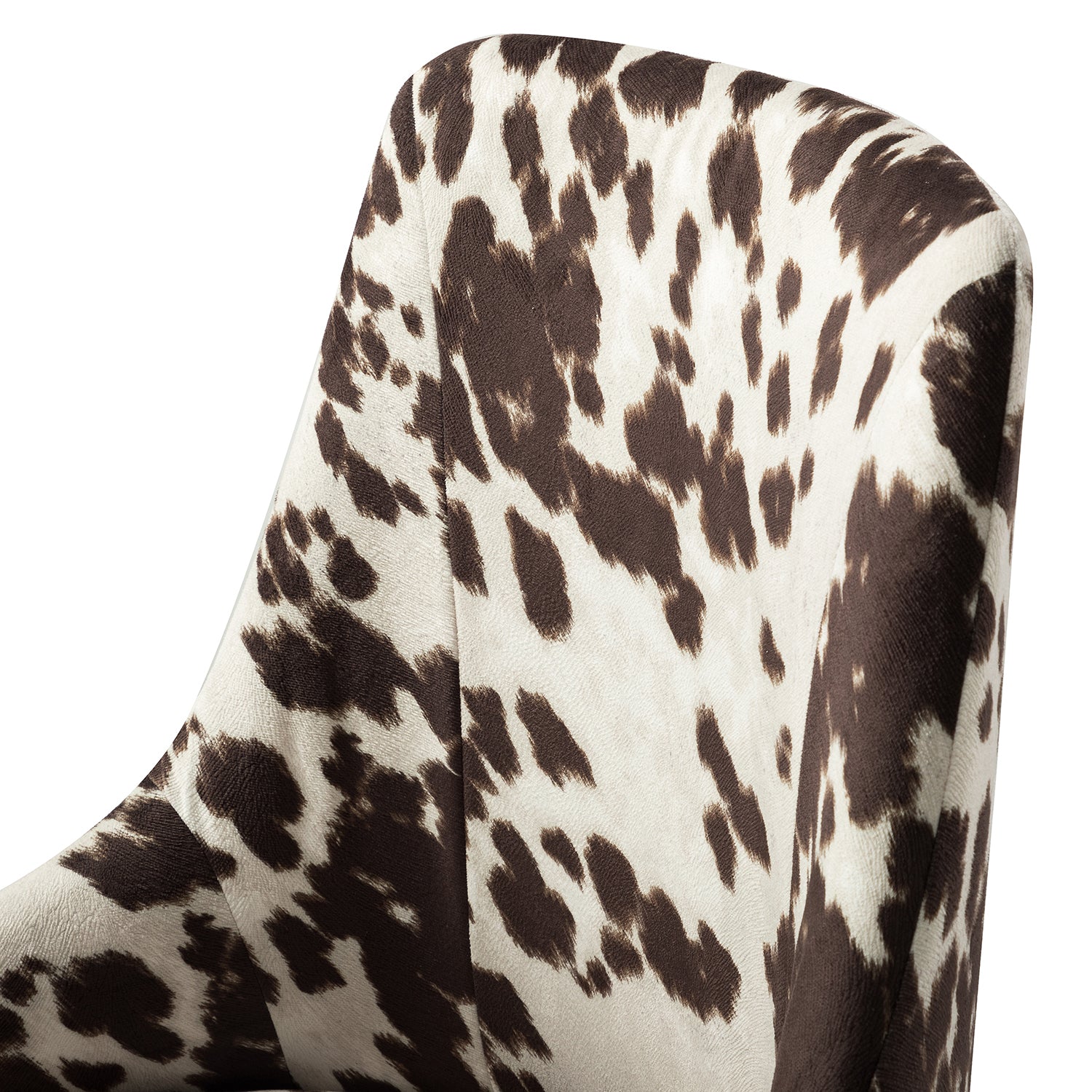 Printed Fabric Office Chair with Foam Cushion - Brown