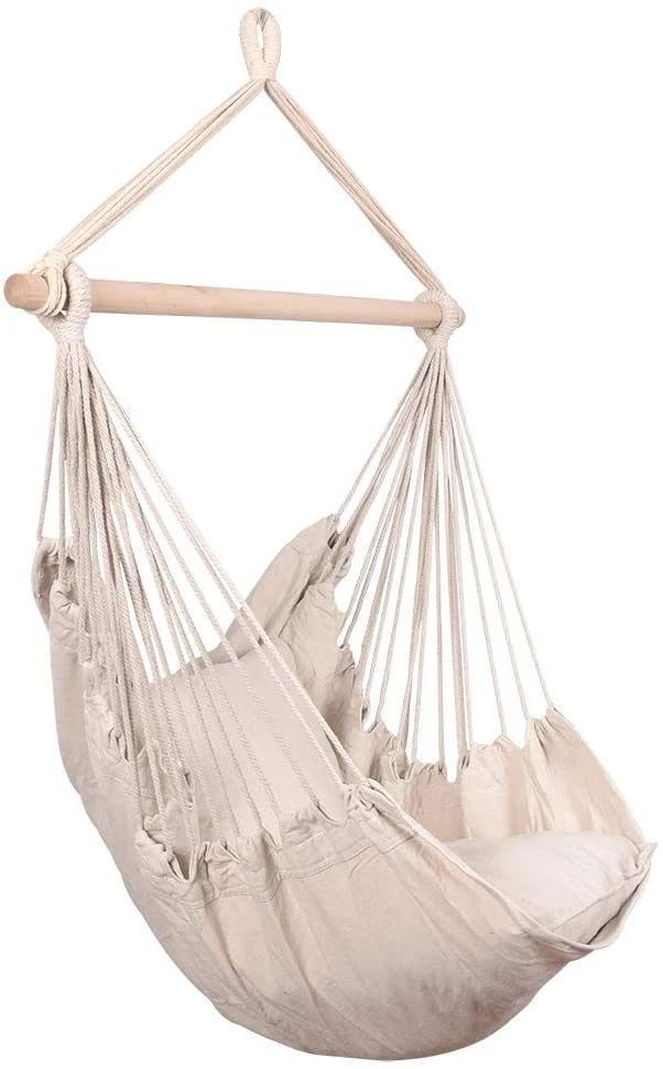 Hammocks Chair Swing Seat with 2 Seat Cushions and Carrying Bag - Natural