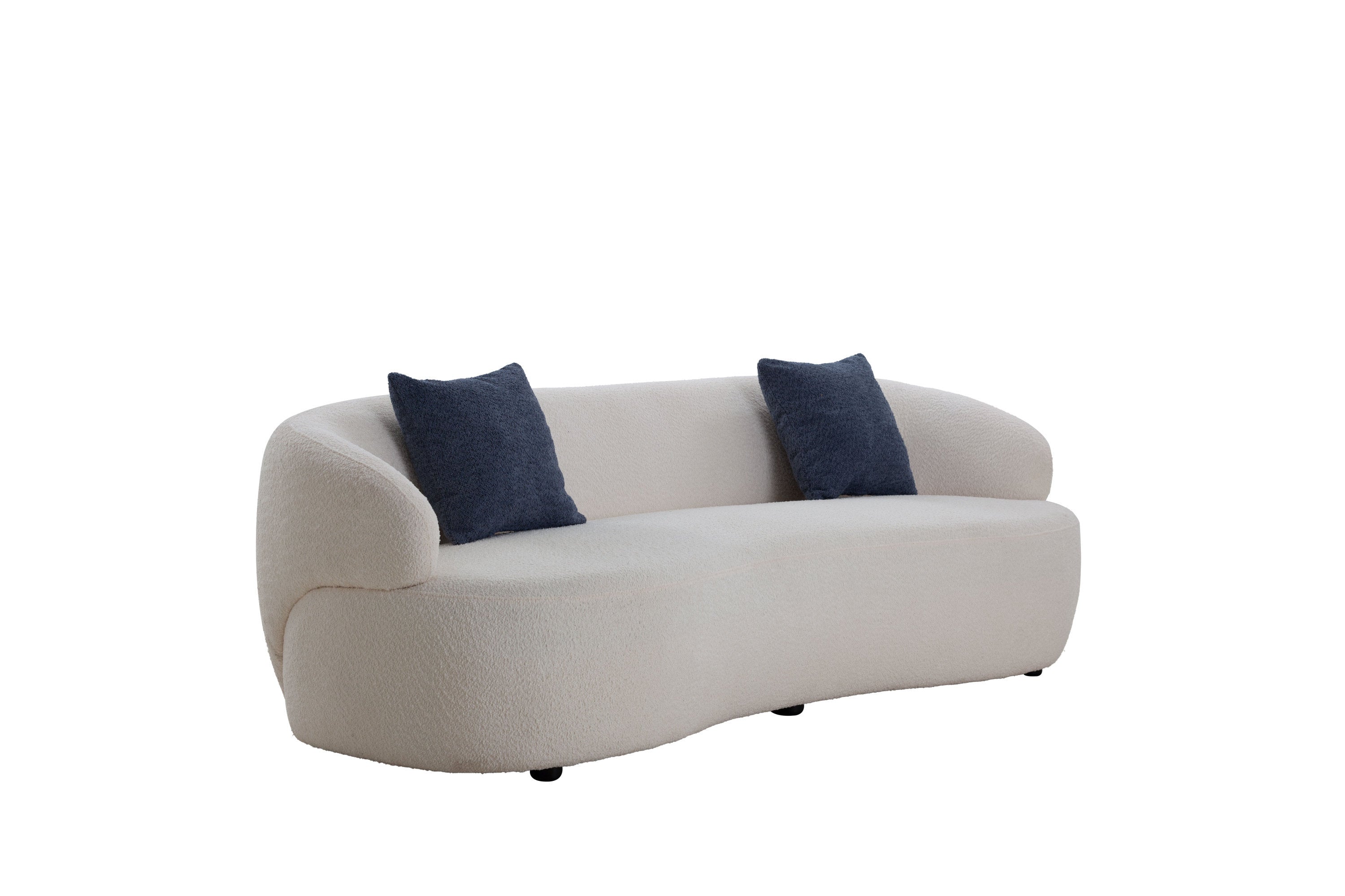 Cloud Couch Boucle Modern Curved Sofa Living Room, Bedroom, Office, Beige