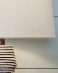 Brick Red/White Table Lamp 