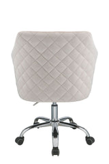 Modern Office Chair - Champagne Velvet & Chrome