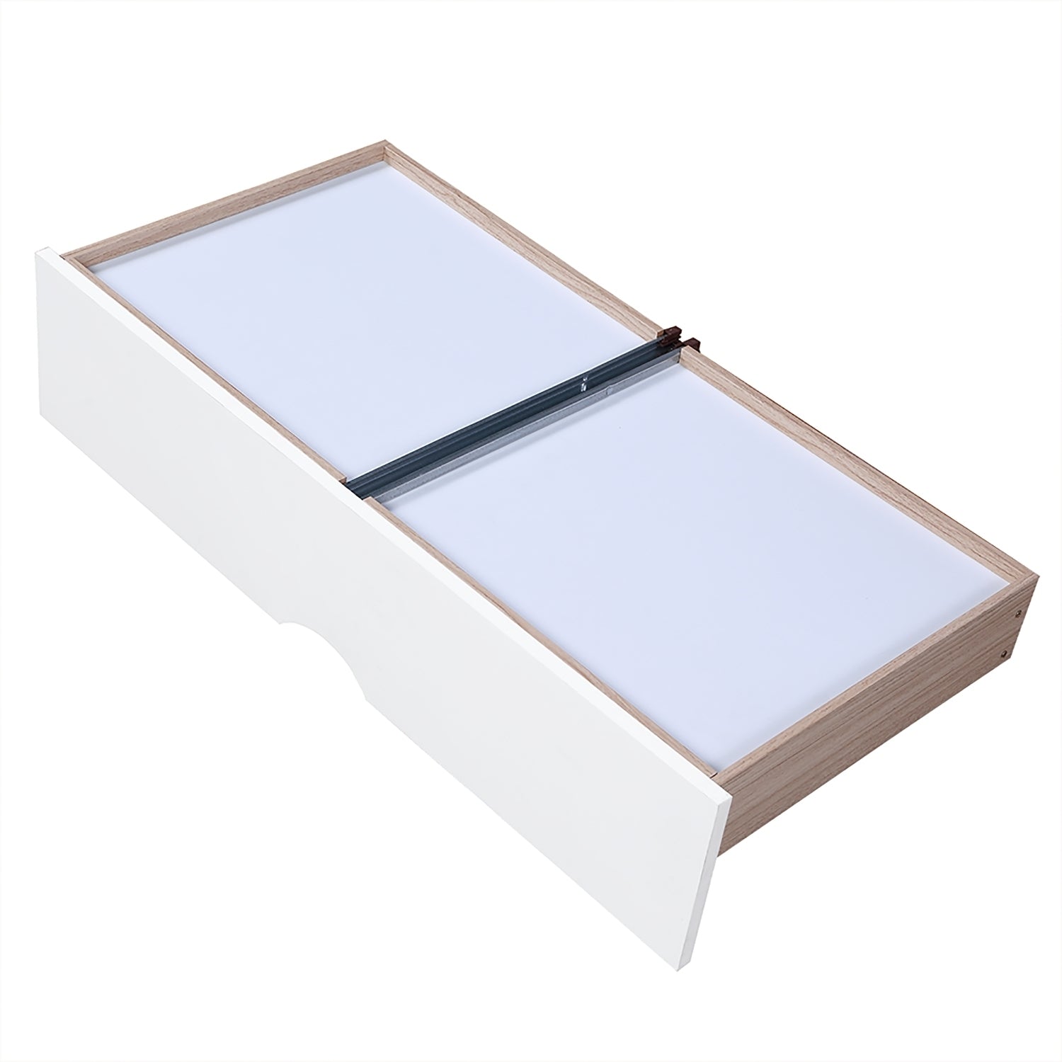 Extendable  Daybed with Trundle Bed and Two Storage Drawers - White