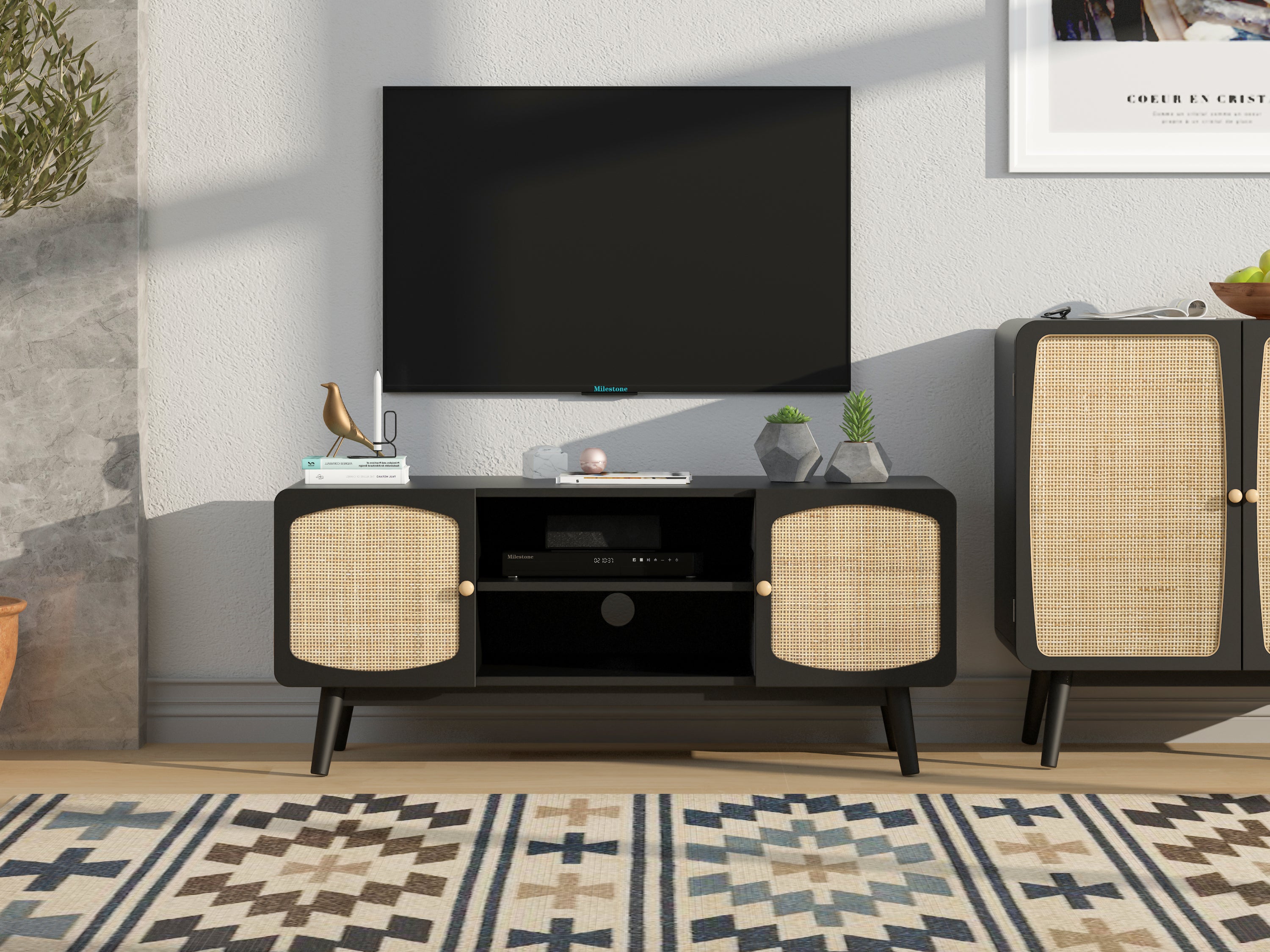 Rattan Door TV Console