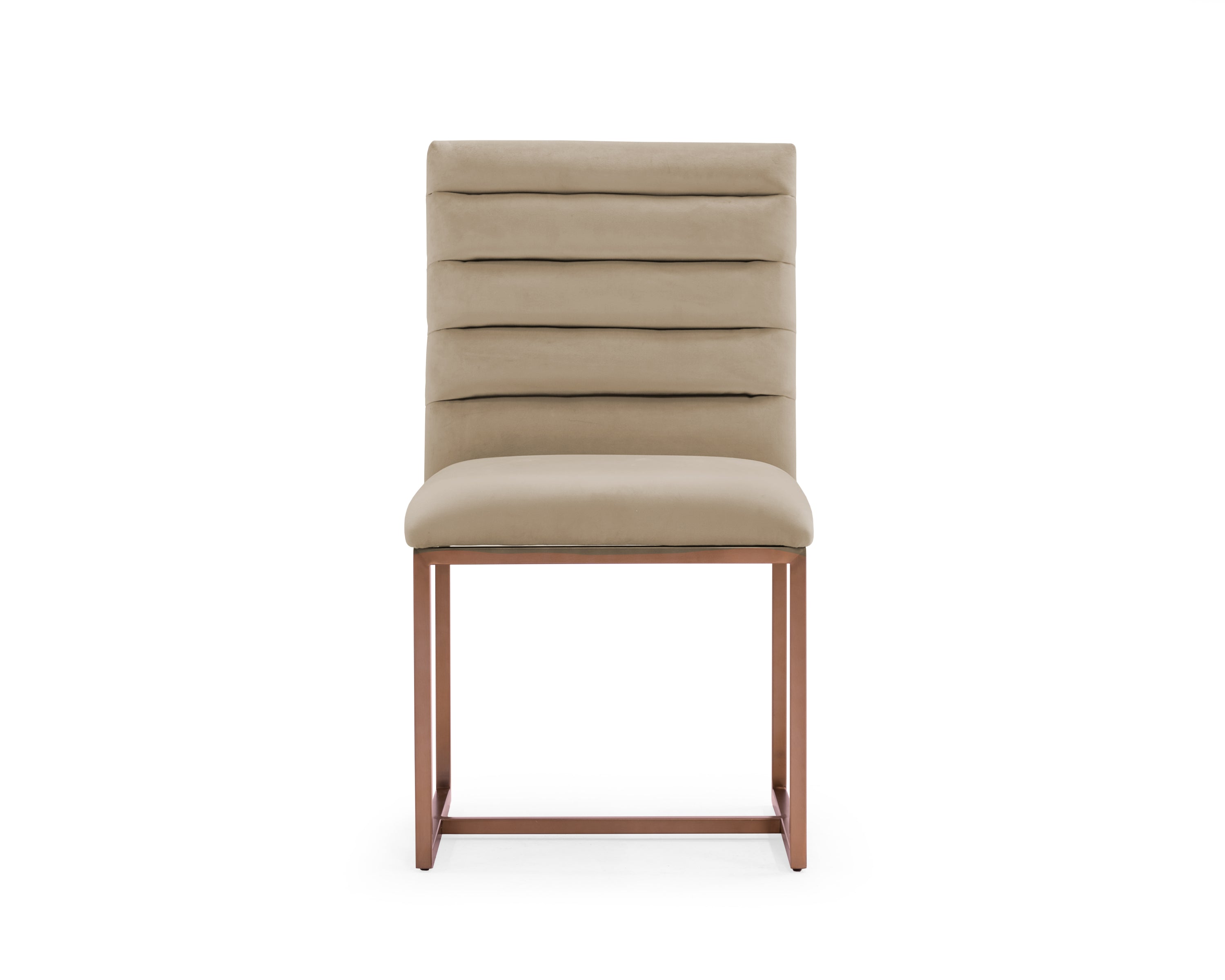 Modern Beige & Brush Gold Dining Chair (Set of 2)