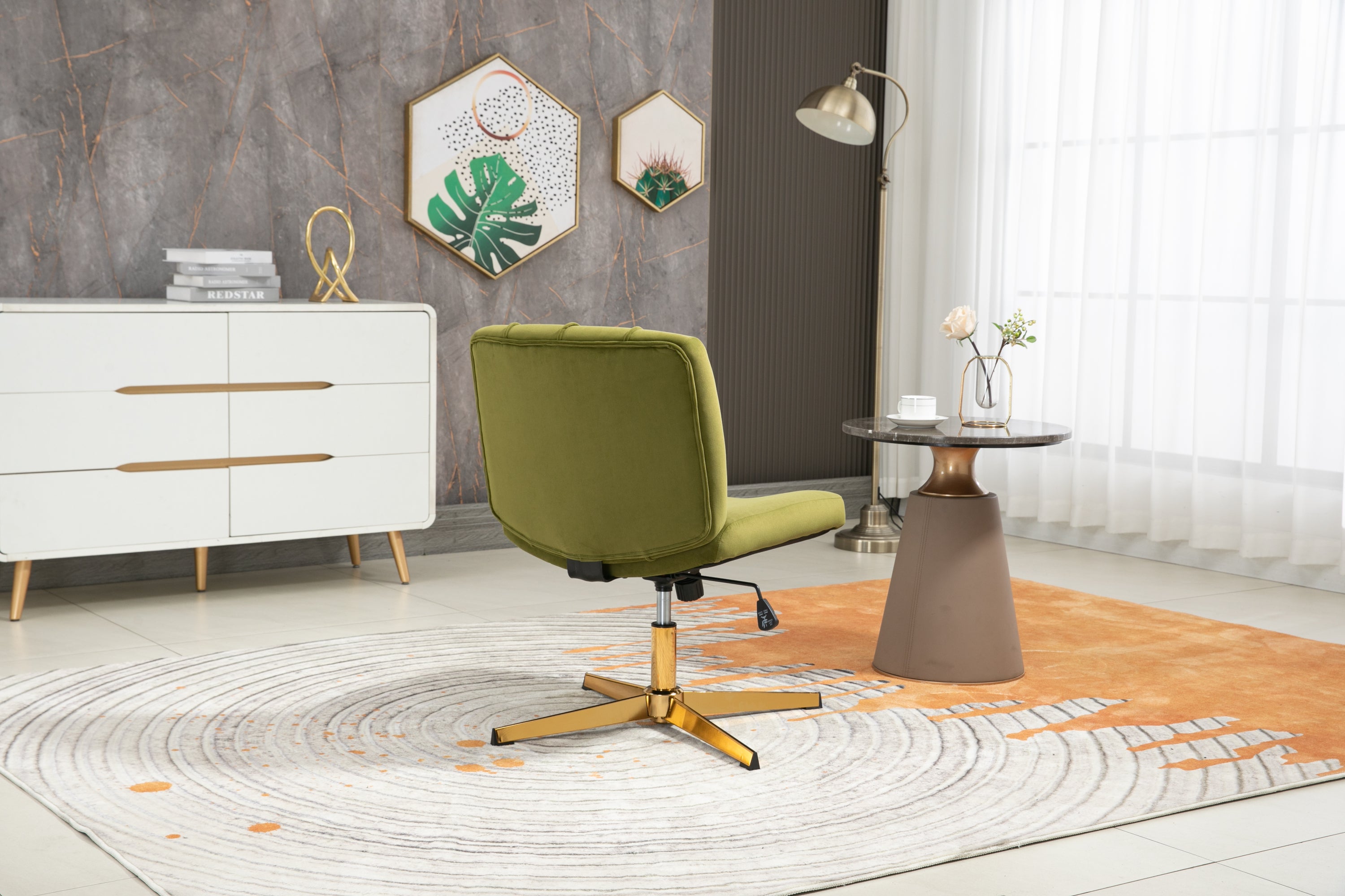 Home Office Desk Chair Adjustable Home Computer Executive Chair Swivel  - Olive