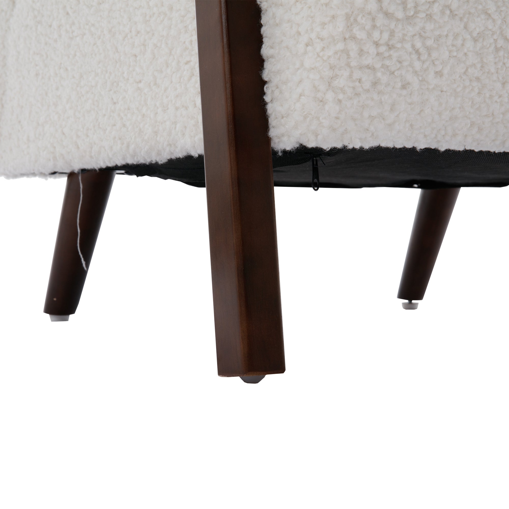 Wood Frame Modern Accent Chair Lounge Chair - White Teddy