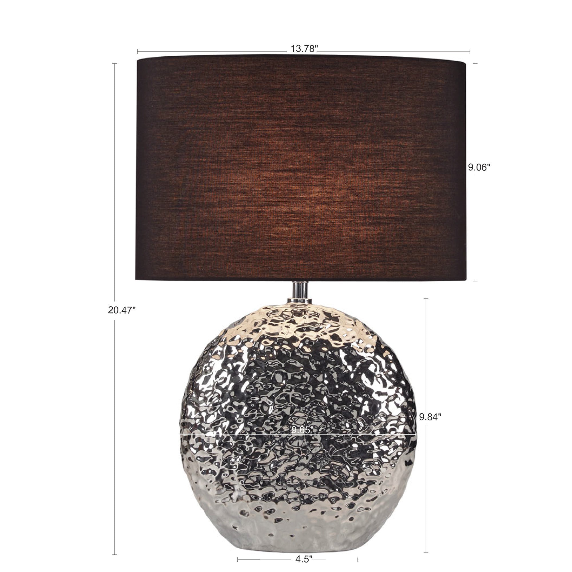 Alessio Oval Ceramic Table Lamp - Silver