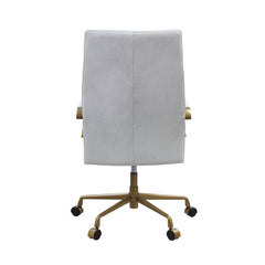 Vintage Office Chair Top Grain Leather - White