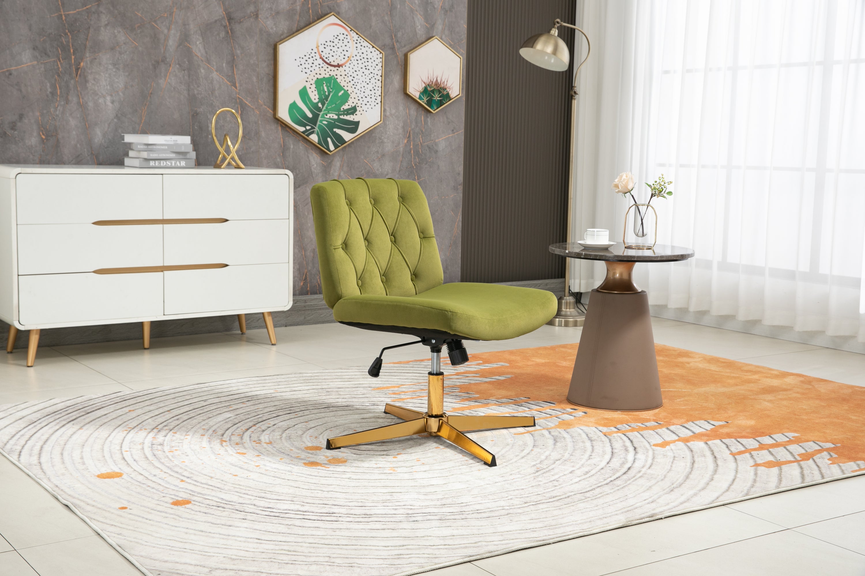 Home Office Desk Chair Adjustable Home Computer Executive Chair Swivel  - Olive