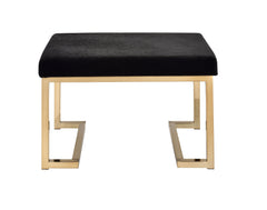 Black Fabric Ottoman Bench