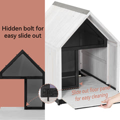Outdoor Dog House Sun Protection for Small Medium Large Sized Dogs, Weatherproof with Slide Out Floor for Easy Cleaning