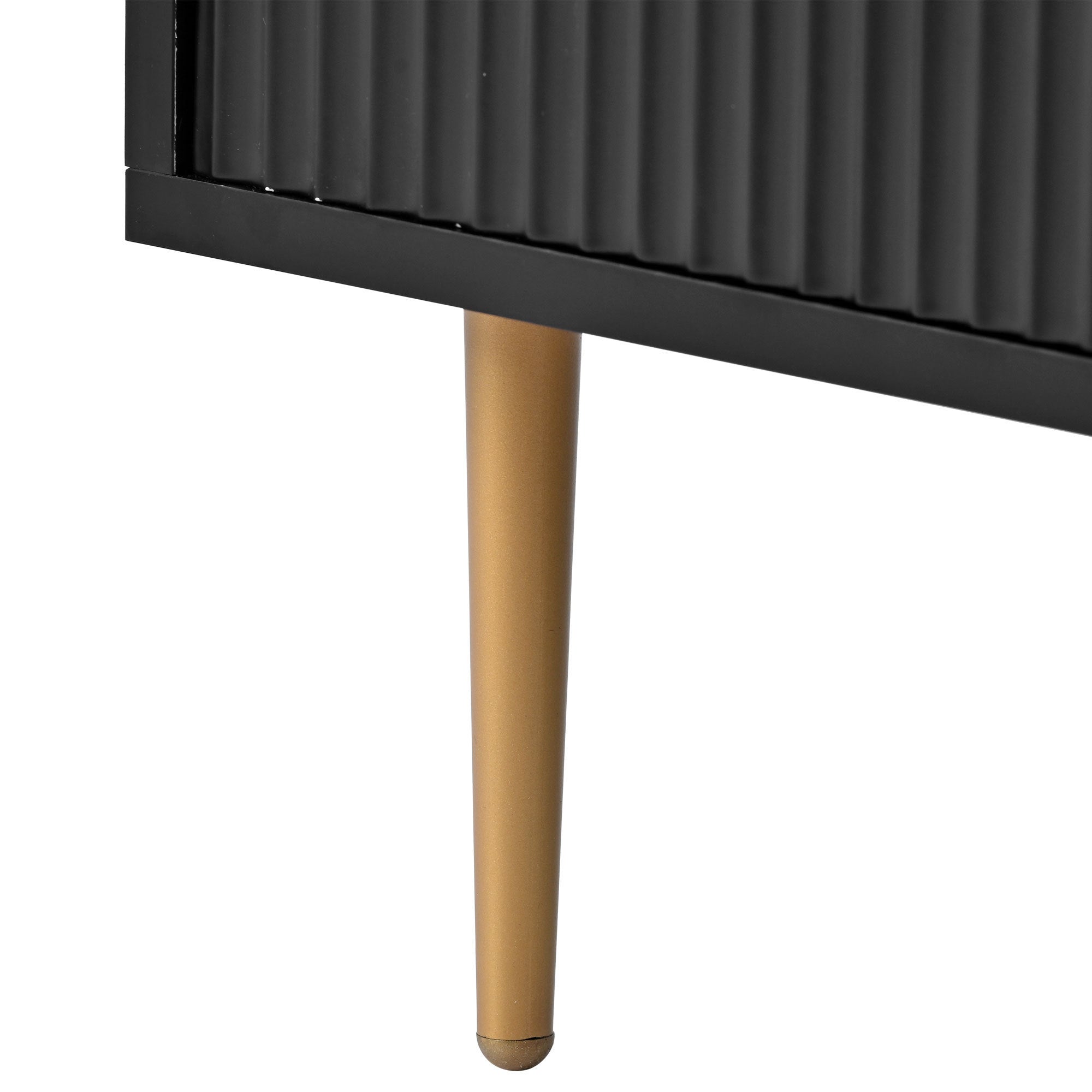 Modern TV Stand with 5 Champagne Legs, TVS Up to 75'' - Black