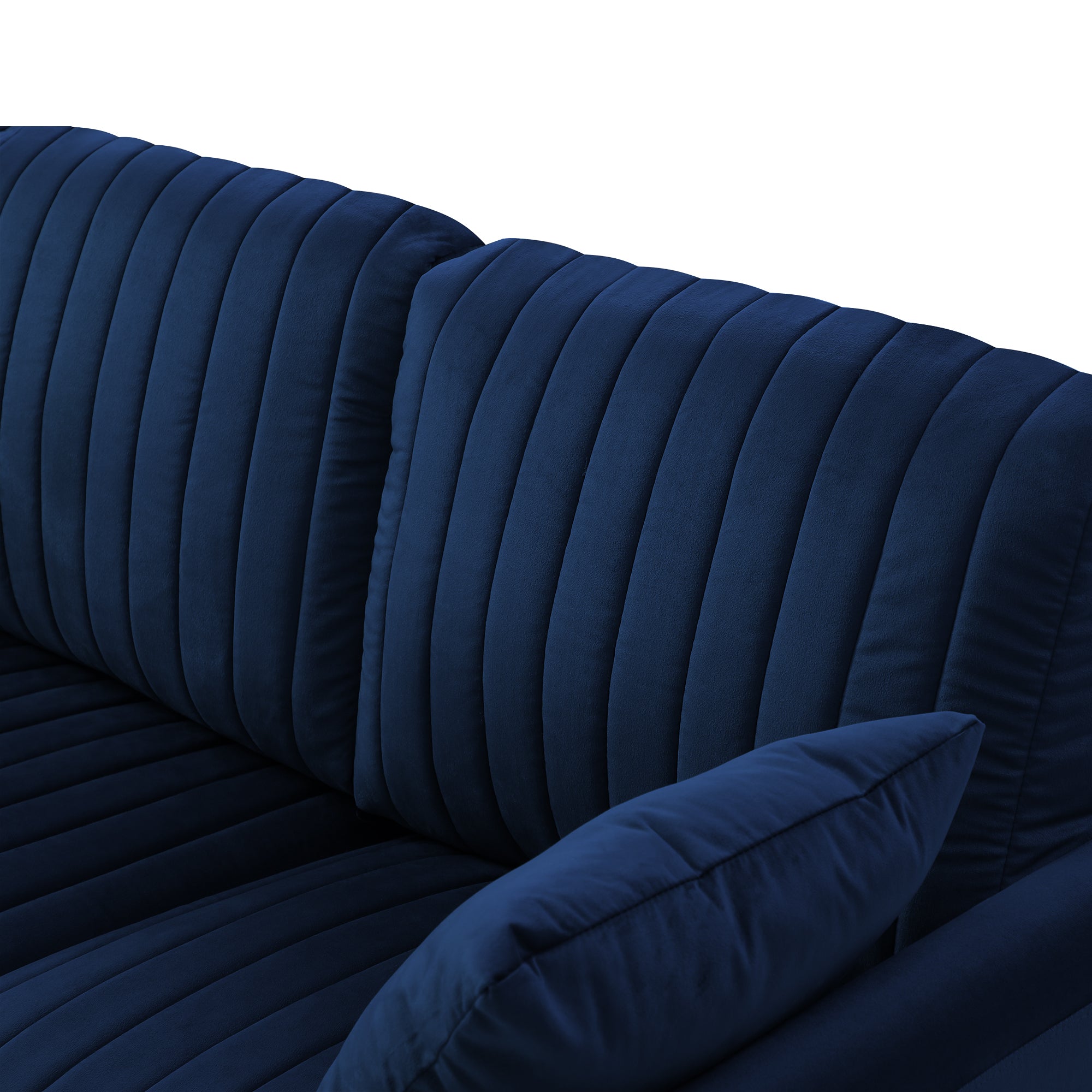 Velvet Accent Chair with Gold Legs - Navy Blue with 1 Throw Pillow