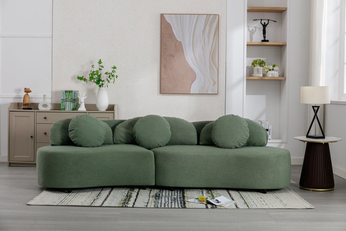 103.9" Modern Living Room Sofa Velvet Upholstered Couch Furniture - Green