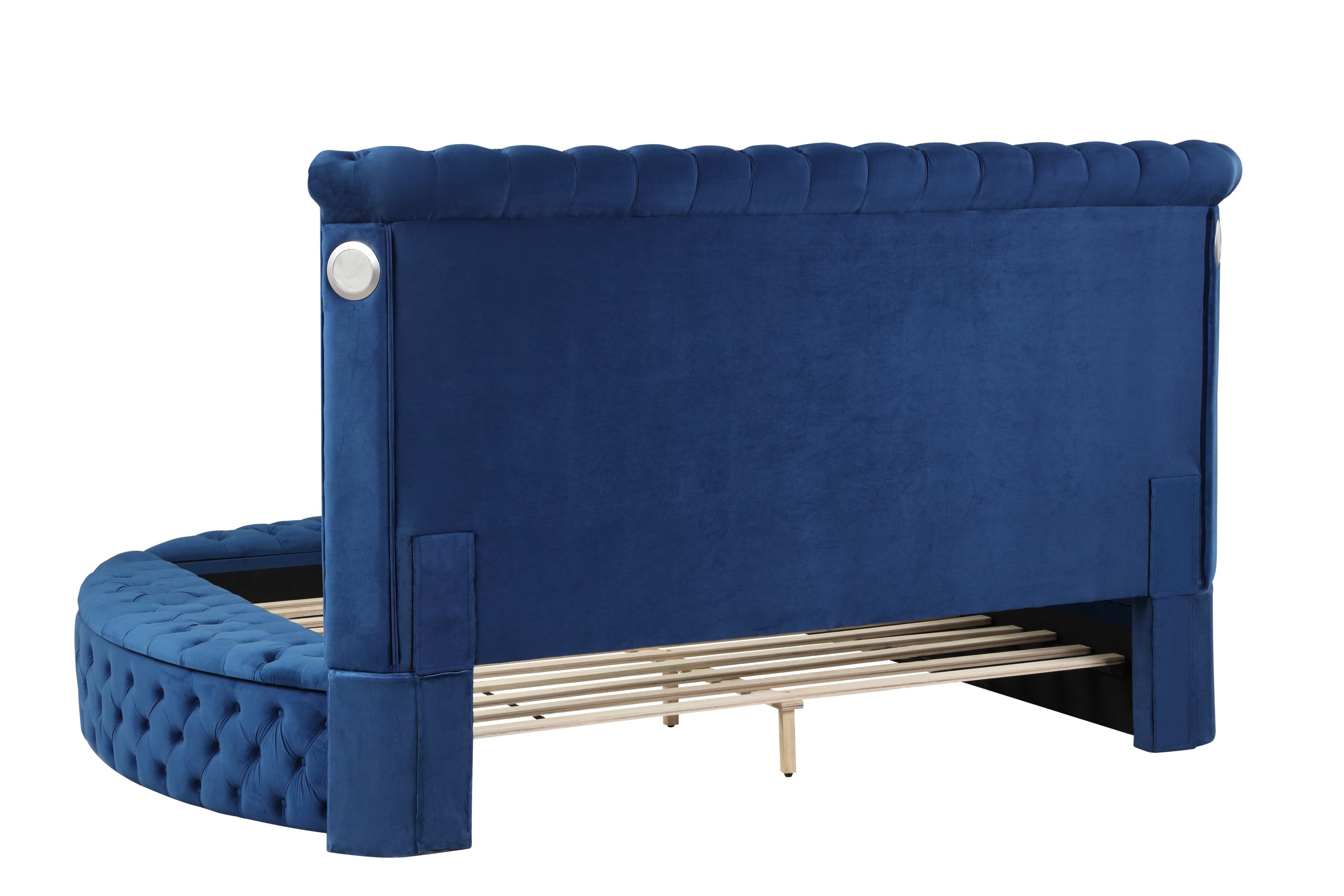 King Size Tufted Storage Bed made with Wood - Navy