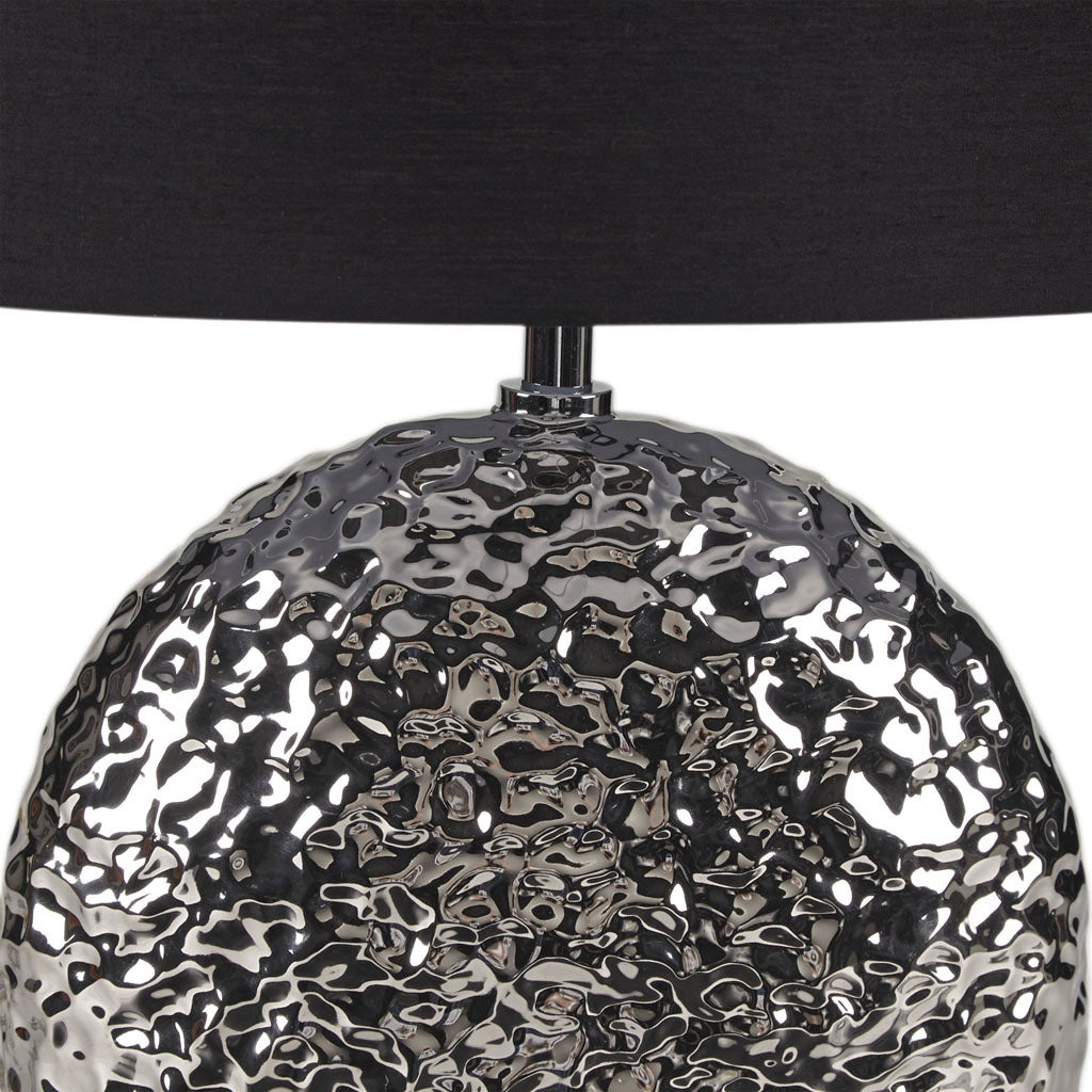 Alessio Oval Ceramic Table Lamp - Silver