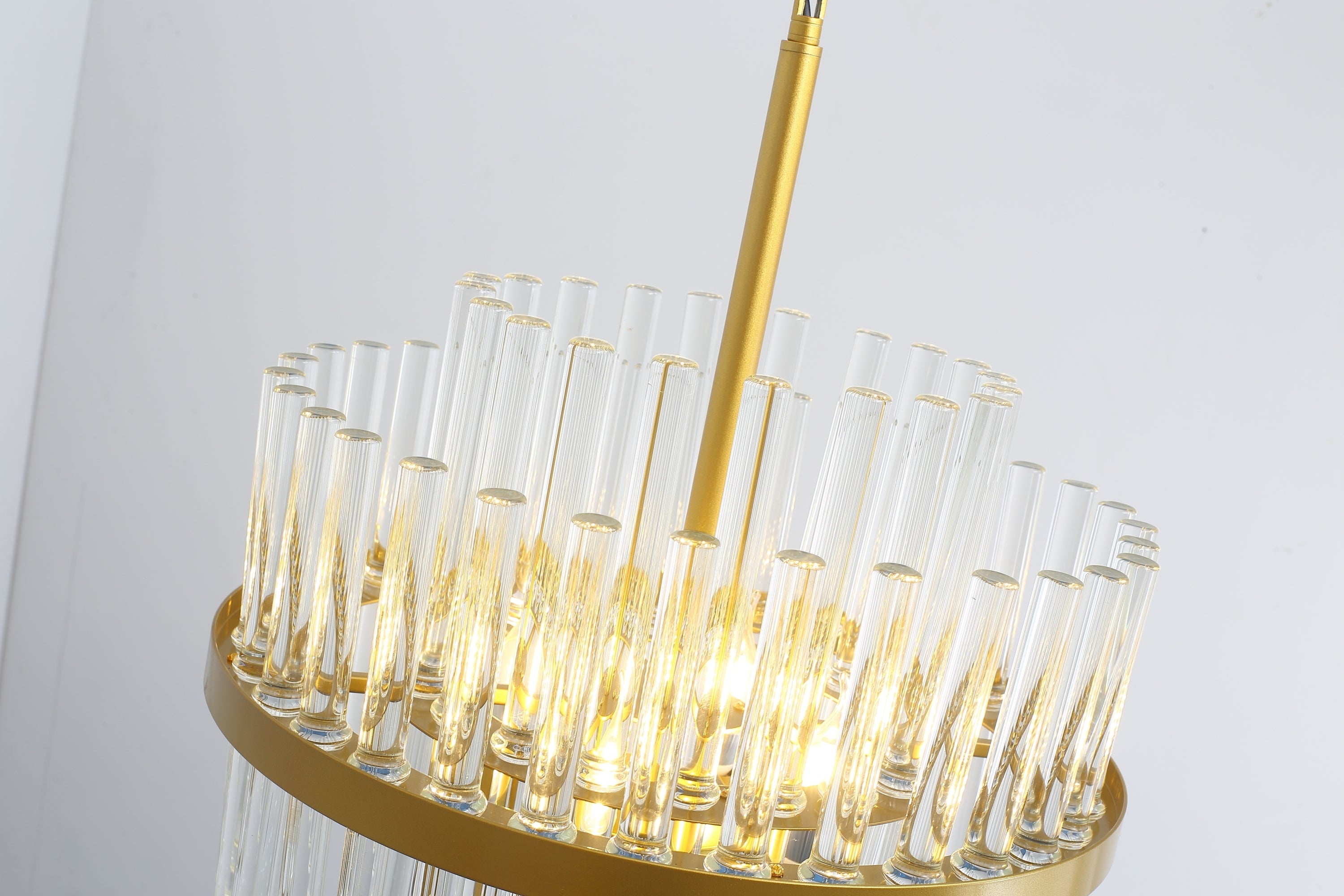 Modern American Cylindrical Crystal Chandelier-4 bulbs -E12 lamp holder