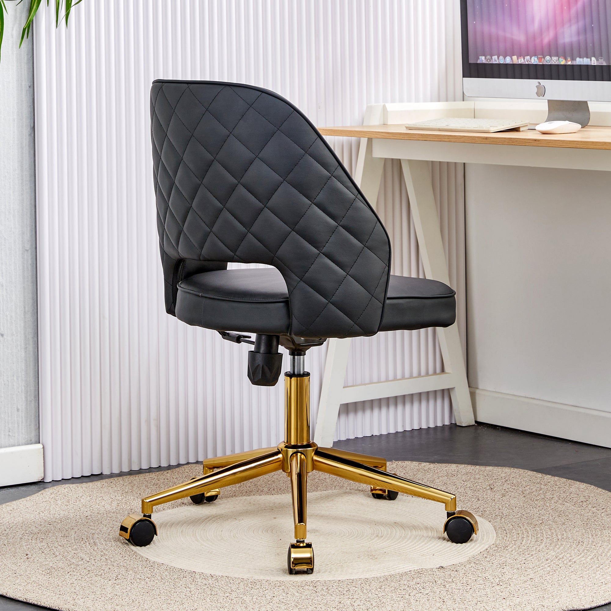 Modern Office Chair Adjustable 360 ° Swivel Chair - Black