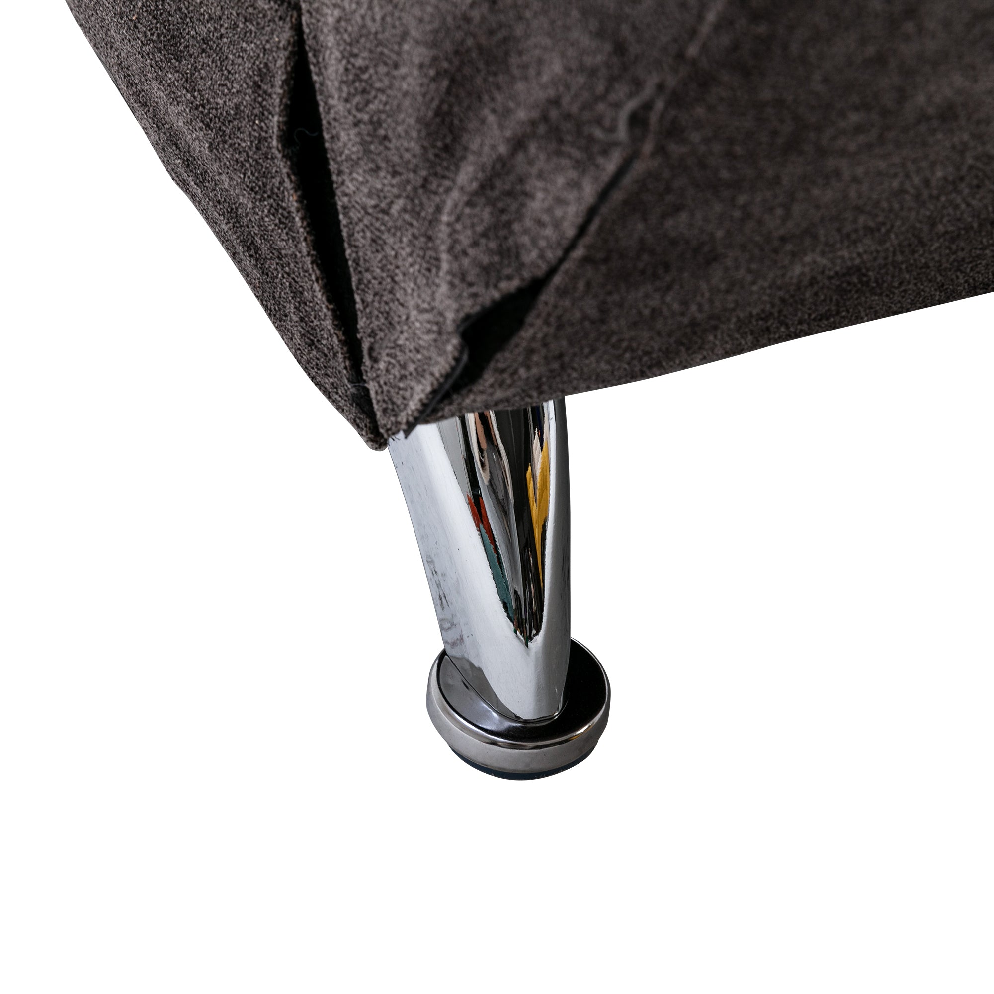 Linen Modern Long Lounger Chair - Dark Gray