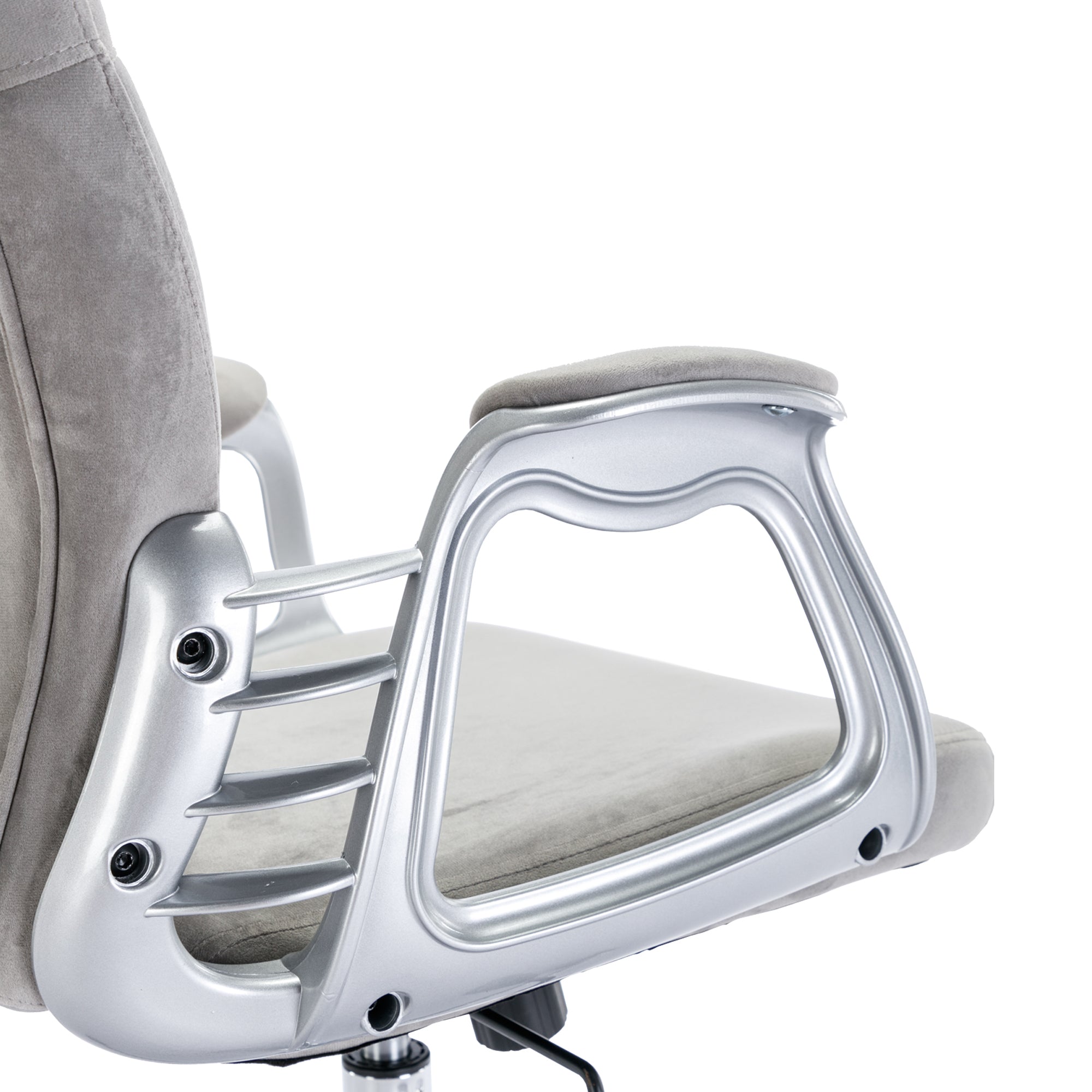 Velvet Home Office Chair with Wheels with Side Arms and Wheels 360° - Grey