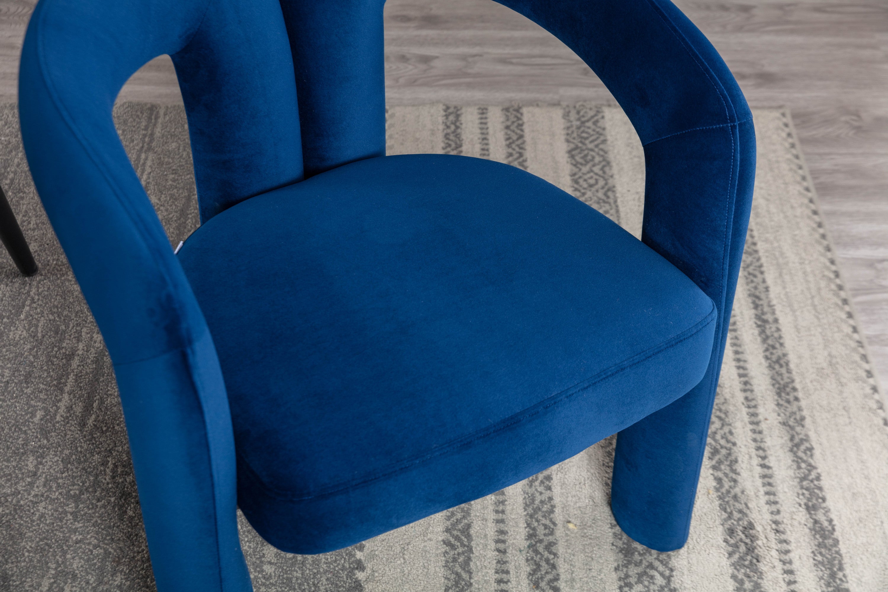 Contemporary Designed  Fabric Upholstered Accent/Dining Chair /Barrel Side Chairs (Set of 2) - Navy