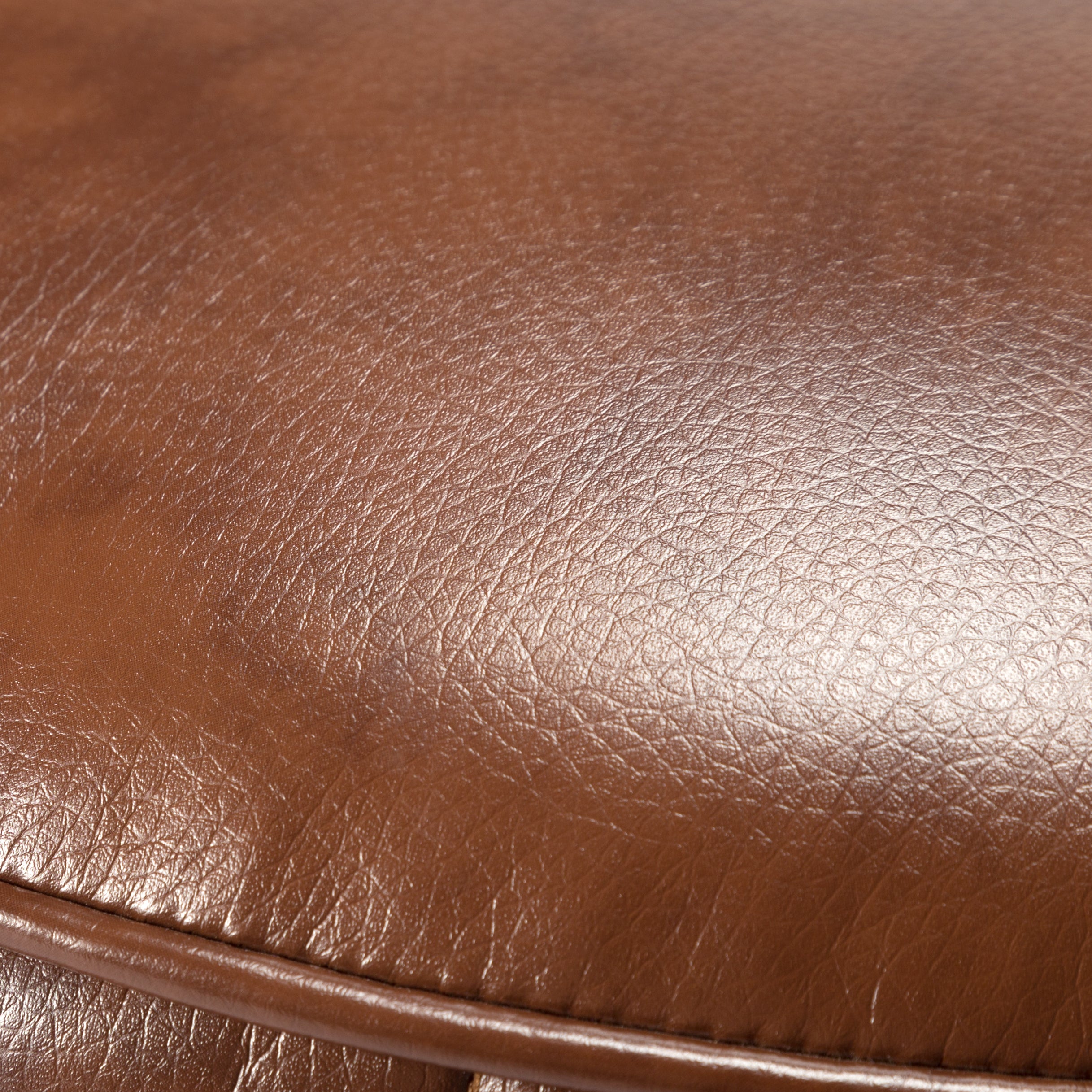 Leather Round Footstool