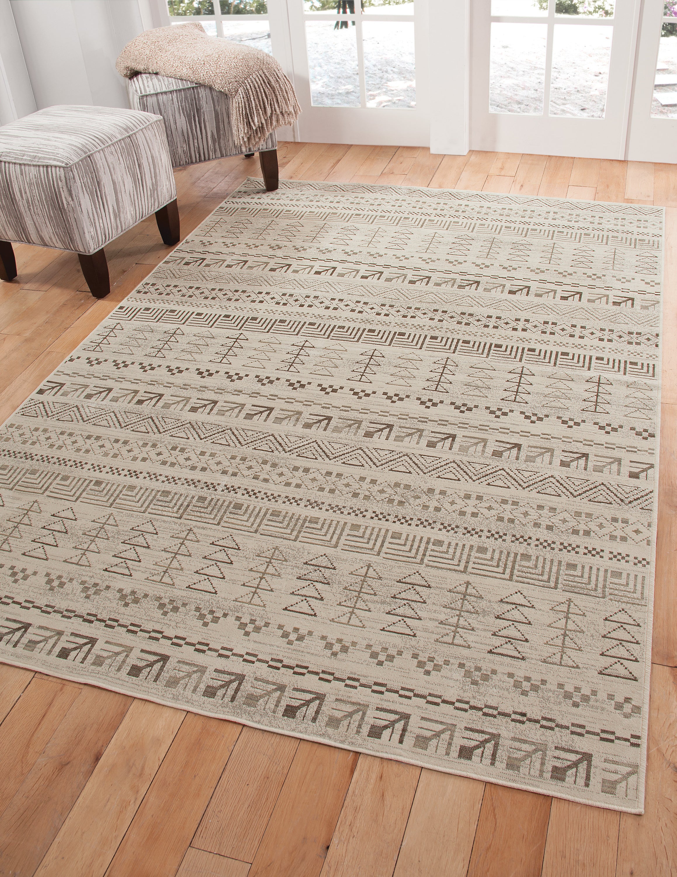 Ivory Brown Natural Area Rug